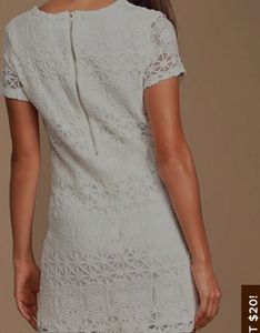 love you for eternity white lace shift dress
